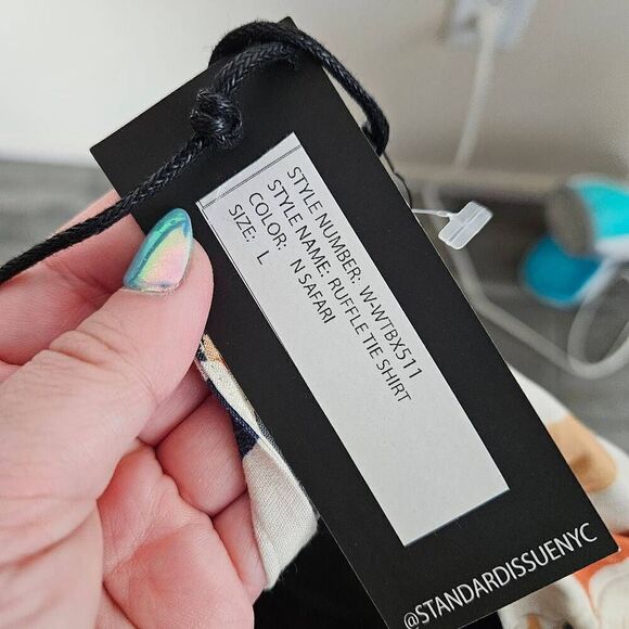 NWT Standard Issue Safari Ruffle Tie Shirt - Picture 8 of 8